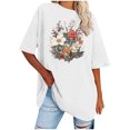 thumbnail image 1 of Fiudx Ofertas Flash Artículos En Oferta Blusa Informal de Manga Corta con Estampado de Cuello Redondo para Mujer, 1 of 3