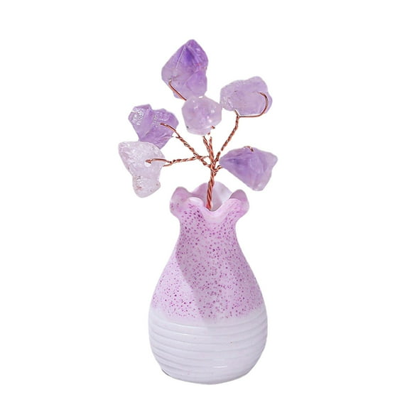 TopLLC Christmas Ornament Natural Amethyst Flower Crystal Tree Decoration Crystal Tree Decoration crystal trees