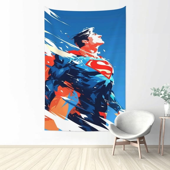 Superman Tapestry Aesthetic Wall Hanging for Living Room Bedroom Art Tapestries Poster Blanket College Dorm Home Decor 60x40 Inch