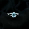 thumbnail image 3 of Rosec Jewels Oval Shape Aquamarine Solitaire Ring for Women, March Birthstone Ring - 6X8 mm, 18K White Gold, US 12.00, 3 of 9