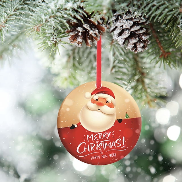 Xihbxyly Delicado Colgante de Árbol de Navidad, Diseño de Arte En Hierro, Decoración Navideña, Adorno Navideño Creativo, Material de Hierro Seguro, 8 Cm de Diámetro