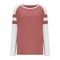 thumbnail image 7 of yoeyez Womens Baseball T-Shirts Long Sleeve Raglan Shirt Crewneck Color Block Blouses Casual Athletic Workout Pullover Tops Red,XXL, 7 of 7