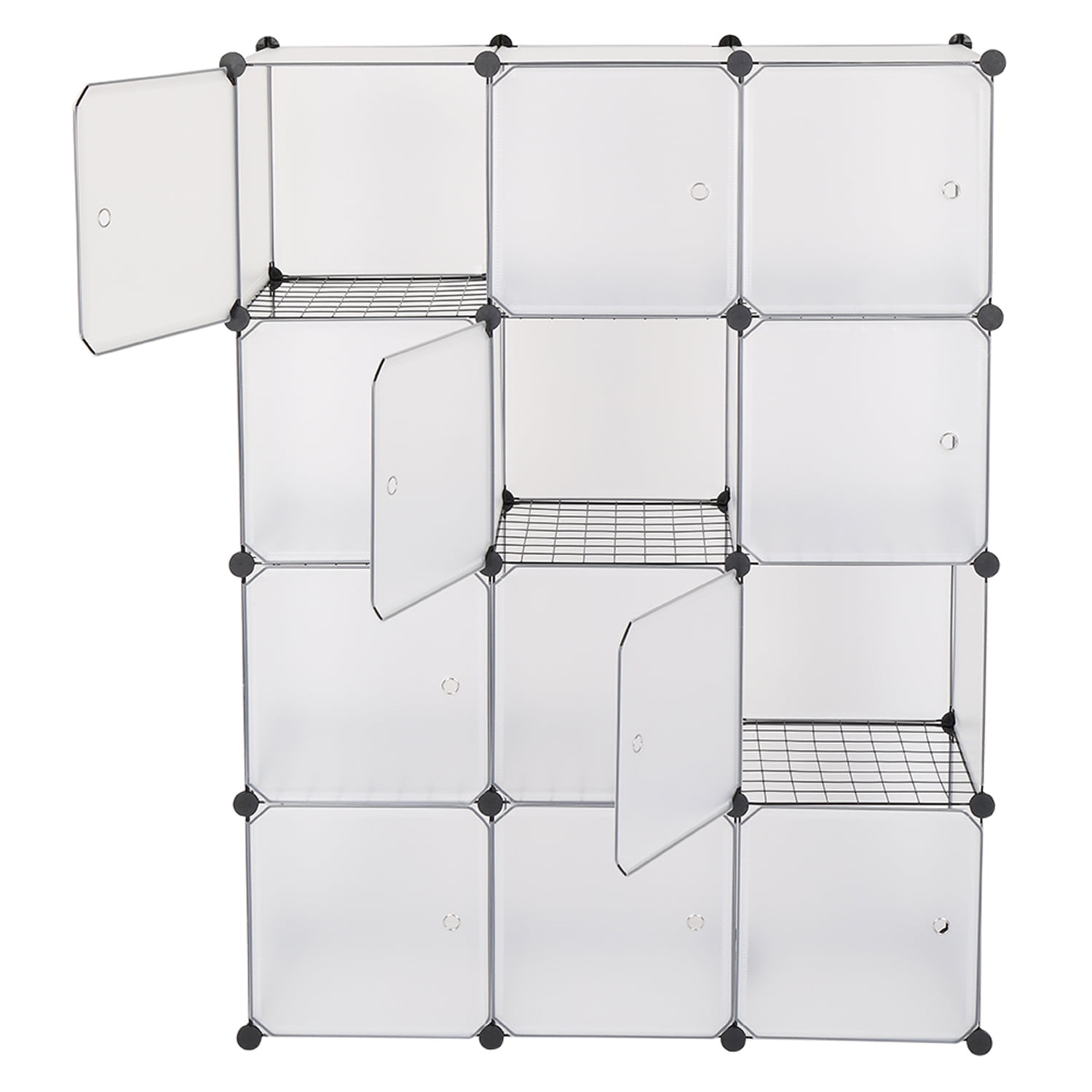 UWR-Nite Portable Storage Cubes - 14" x14" Cube (12 Cubes)-More Stable Cube Shelves with Doors, Modular Bookshelf Units, Clothes Storage Shelves, Room Organizer for Cubby Cube