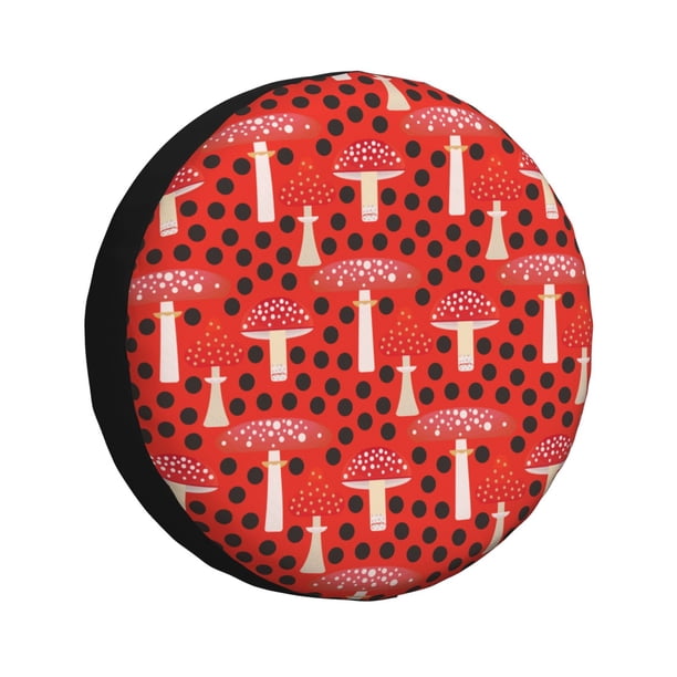 Fotbe Forest Mushrooms Funda de Llanta de Repuesto con Estampado, Engrosada, Ajuste Universal para Jeep, Remolque, RV, SUV, Camión-17 inch