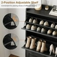 thumbnail image 5 of TROPOW Shoe Storage Cabinet with 3 Flip Drawers, Freestanding Shoe Organizer Storage for Entryway with 2 Side Hooks, Farmhouse Hidden Slim Narrow Shoe Rack Cabinet, 5 of 8
