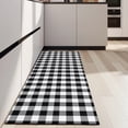 thumbnail image 4 of Black White and Gray Checkerboard Pattern Kitchen Rug Mat,Kitchen Runner Rugs Non Skid Washable,Decorative Kitchen Floor Mats for Kitchen,Sink,Laundry,17"X47", 4 of 5