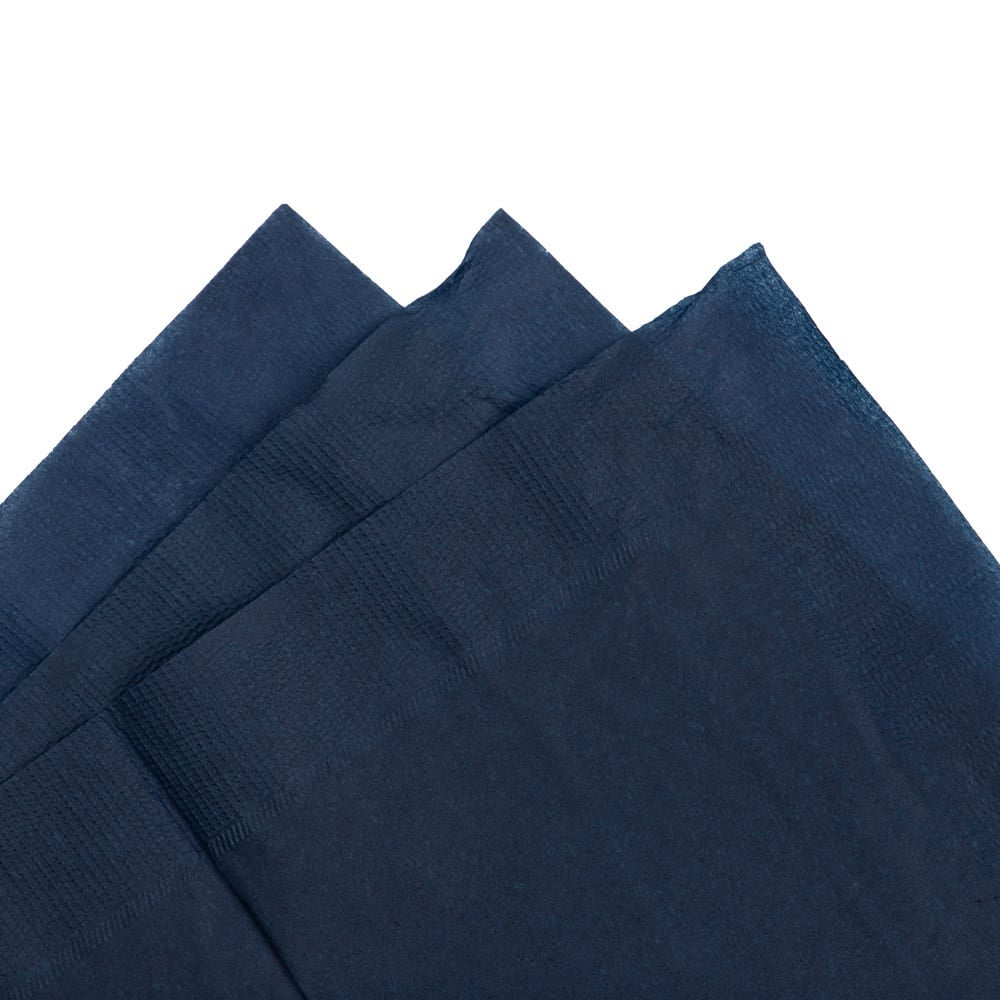 JAM Paper Small Beverage Napkins, 5 x 5, Navy Blue, 50/Pack