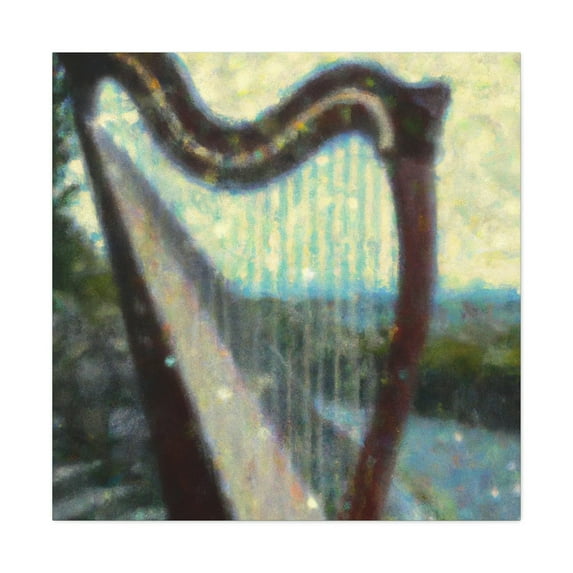 Harp in Pointillism - Canvas