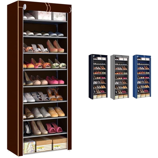 Zapatera De 9 Niveles Closet Plegable para Calzado Y Prendas De Vestir Estante Organizador Ajustable Armario Multiusos Mueble Rack Apilable Recamara