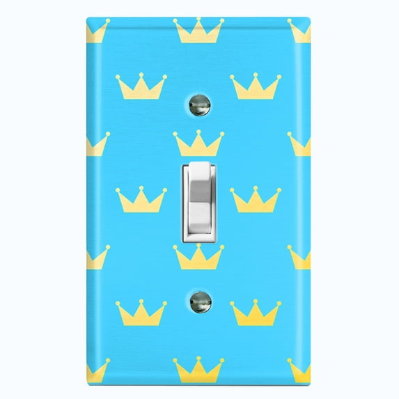 Metal Light Switch Plate Cover Gold Royal King Queen Crown KIN008