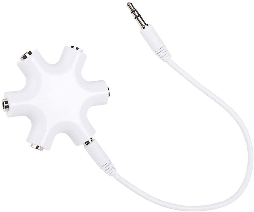 5-Way Multi Headphone Splitter,3.5mm 