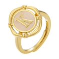 thumbnail image 1 of ZHUKOU-Anillo de letras con iniciales para mujer, anillo de dedo con apertura de esmalte, anillo con alfabeto para pareja, regalo de Navidad, joyería al por mayor, VJ398, 1 of 4