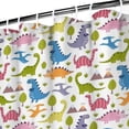 thumbnail image 4 of Modern Dinosaur Print Shower Curtain - Abstract Watercolor Dino Artwork for Bathroom Decoration, 4 of 5