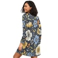 thumbnail image 2 of FORMRS Womens Long Sleeve Nightgowns Crew Neck Sleep Shirt Soft Pajamas Sizes S-3XL, Navy Floral Pattern, 2 of 8