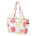 thumbnail image 2 of FORMRS Tote Bag for Women Quilted Large Capacity Travel Work Carry On Shoulder Handbag, White Grapefruit Slices, 2 of 7