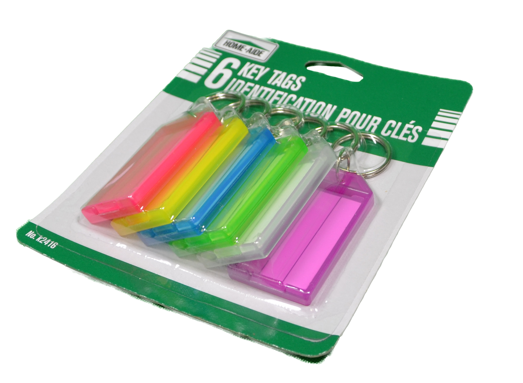 Colorful Key ID Label Name Tags Keyring Keychain, 6 PK