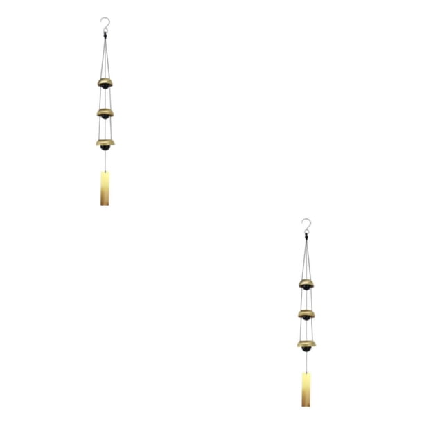 Campana de viento de metal Ounissouiy con carillones melodiosos color oro verde 2Conjunto