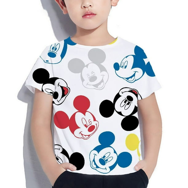 Camisetas para niños, camisetas bonitas de Mickey Mouse para bebés, ropa de calle de manga corta para niños de 3 a 12 años, camisetas Harajuku para niños y niñas Disney110 heqiyong CONDUJO