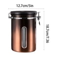 thumbnail image 3 of Bote de acero inoxidable para café con ventana visible – Contenedor hermético para alimentos con cierre de seguridad, bote de cocina de acero 304 para granos de café, té o harina., 3 of 5