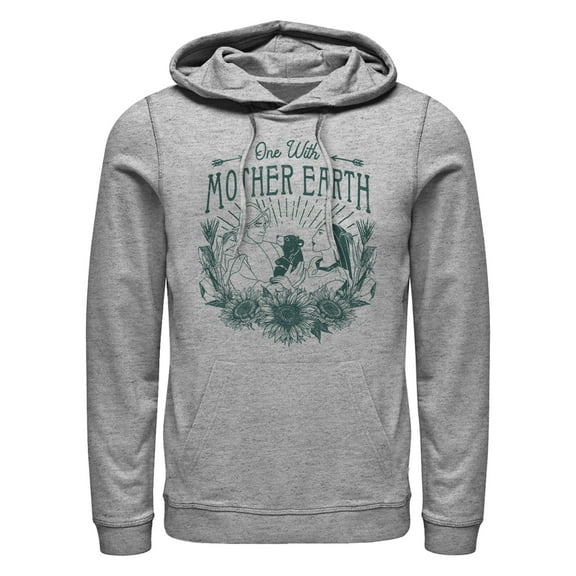 Men's Pocahontas One With Mother Earth  Pull Over Hoodie
