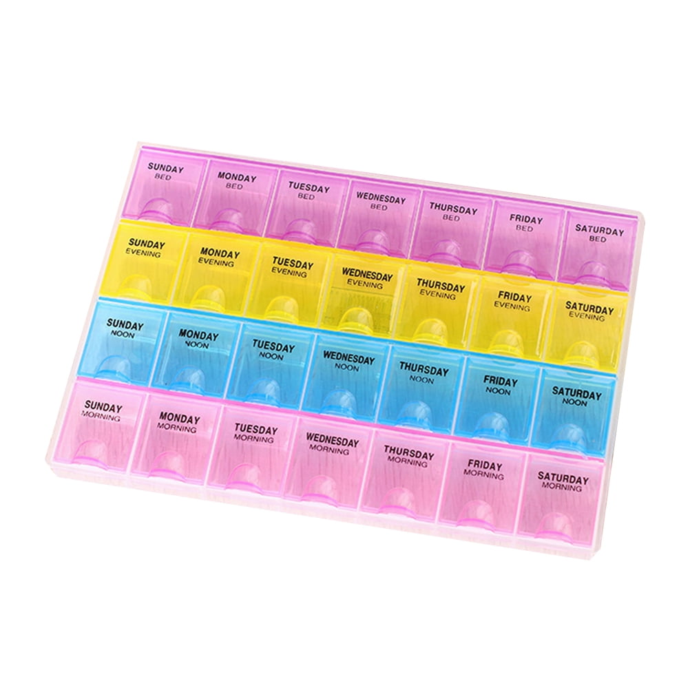 Miangastore Morning Evening Pill Organizer Weekly Pill Box Multi Durable Plastic 1Set