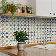 thumbnail image 2 of Mi Alma Peel & Stick Tiles - Blue Teal Brown Star Shaped Vinyl Backsplash 12x12, 2 of 11