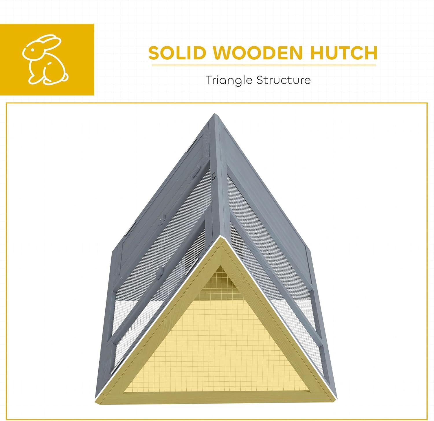 WSWJY Rabbit Hutch Outdoor, Wooden Chicken Coop with Run, Outdoor Small Animal Cage for Rabbit, Small Duck and Chicken, for Garden, Backyard, Farms, 45" x 20.5" x 18", Grey