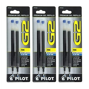 Pilot G2, Dr. Grip .. Gel/Ltd, ExecuGel G6, Q7 .. Rollerball Gel Ink Pen .. Refills Blue .7 mm .. 3 Pack