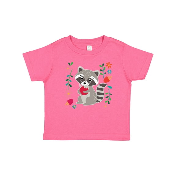 Inktastic Woodland Raccoon Spring Flowers Girls Baby T-Shirt