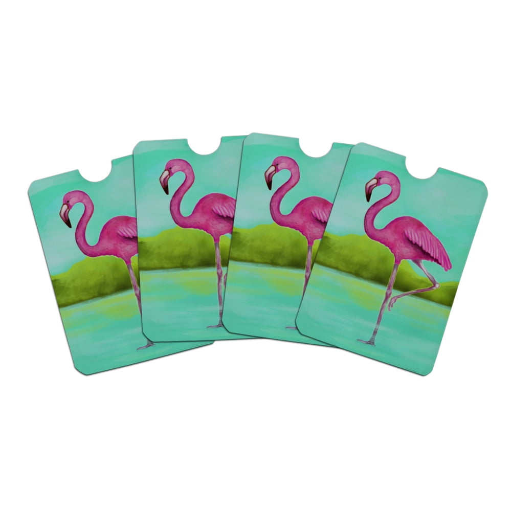 You are Unique Flowers Flamingo Credit Card RFID Blocker Holder Protector Wallet Purse Sleeves Set of 4