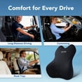 thumbnail image 6 of QUTOOL  Car Lumbar Support Pillow, Contoured Memory Foam Back Cushion with Adjustable Straps for Driving, Car, SUV & Truck, Black, 6 of 10