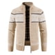 thumbnail image 3 of Cárdigan de punto grueso con forro polar para hombre, chaqueta tipo suéter con cremallera y cuello vertical para otoño e invierno, chaqueta con estampado de copos de nieve para hombre, 3 of 6