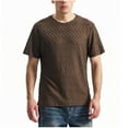 thumbnail image 2 of Mens Textured Shirts Casual Stretch T-Shirts Summer Crewneck Short Sleeve Tee Shirts, 2 of 9