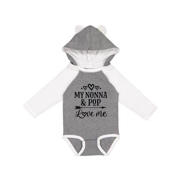 Inktastic Nonna and Pop Love Me Girls Long Sleeve Baby Bodysuit