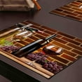 thumbnail image 2 of Placemats Set of 4,Wine Brick,Washable Burlap Woven Heat Resistant Placemat for Dinning Table,Farmhouse,Outdoor,18X12 Inch, 2 of 5