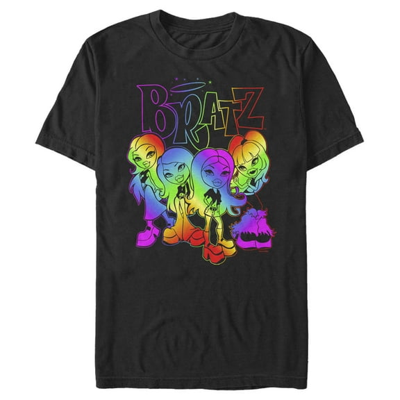 Men's Bratz Rainbow Dolls  Graphic Tee Black X Large