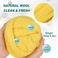 thumbnail image 2 of Needle Felting Wool, 8.5Oz Nature Fibre Wool Yarn Roving for Wet Felting, Handcrafts (Lemon Yellow), 2 of 6