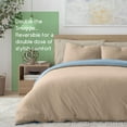 thumbnail image 5 of Vellux Jersey Knit 3-Piece Comforter Set, Cotton Blend, King, Blue/Taupe, 5 of 8