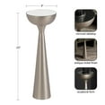 thumbnail image 6 of Kate and Laurel Chandon Mid-Century Sophisticated Drink Table, 8 x 8 x 23, Antique Nickel, Glam Sculptural Plant Pedestal Table for Use as Antique Mini Table or Bathtub Accent Table, 6 of 9