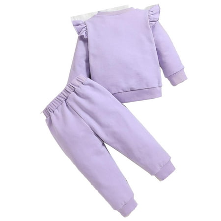 

Cute Cartoon Round Neck Long Sleeve Mauve Purple Baby Sets (Baby s)
