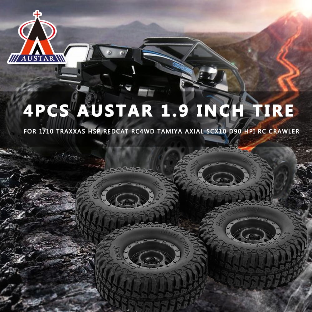 4pcs RC 1/10 96mm Tires Tyres & 1.9'' Wheels Rims For RC4WD Axial Crawler Truck 