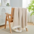 thumbnail image 7 of Chenille Waffle Knit Throw Blanket Reversible Bedding Blanket, 90"x90", Beige, 7 of 7