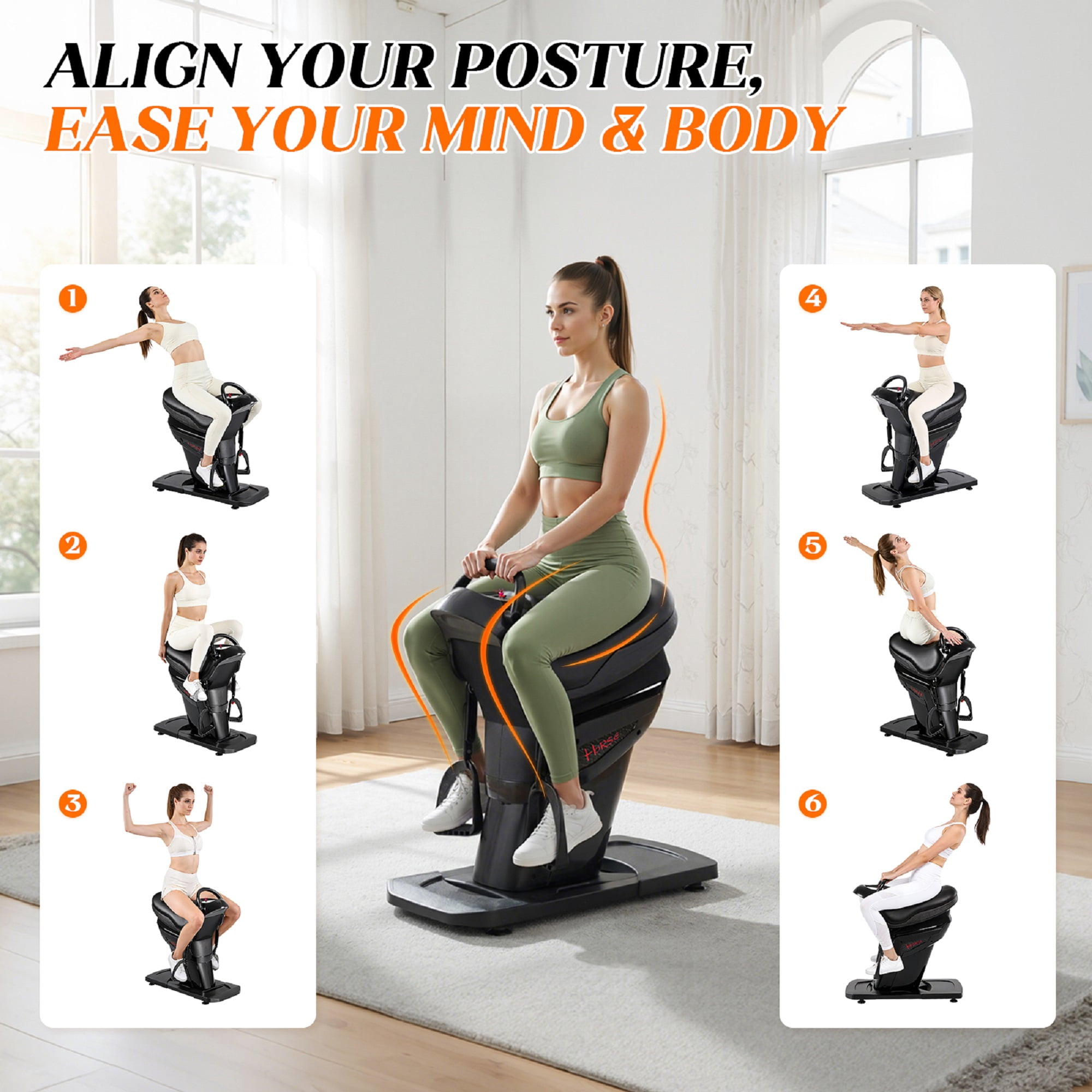 PartyKindom Stable Electric Horse Riding Machine ABS Steel Fitness Equipment for Training