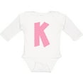 thumbnail image 3 of Inktastic Pink and White Polka Dots Letter K Boys or Girls Long Sleeve Baby Bodysuit, 3 of 5