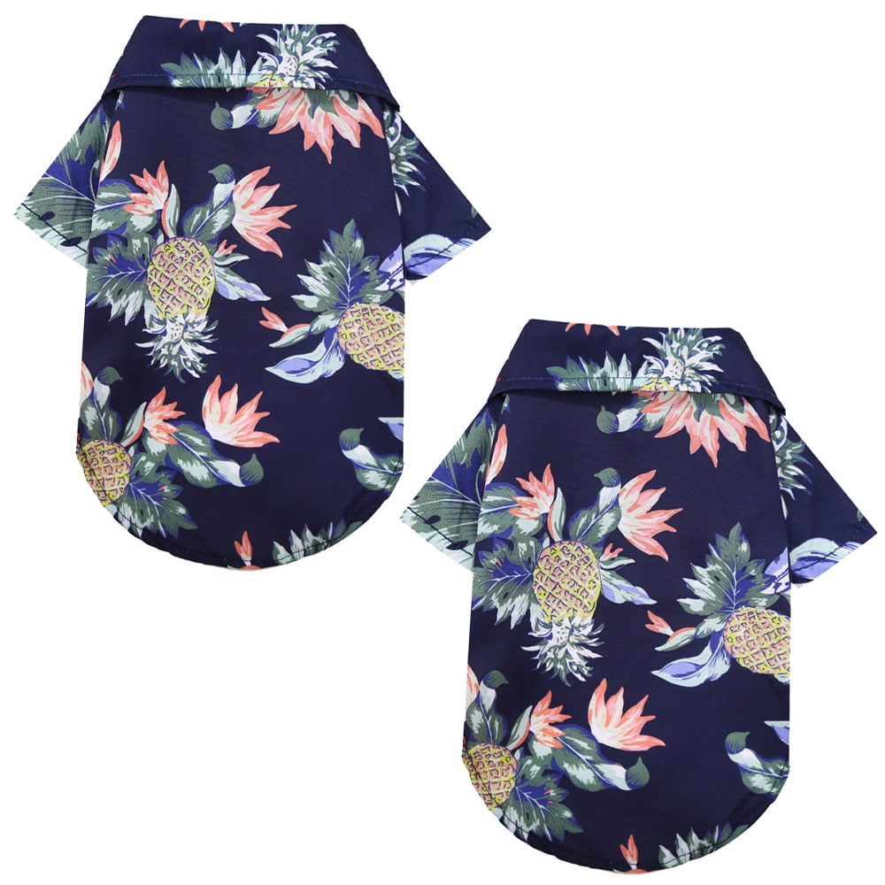 Colorful Coconut Tree Pineapple Print Hawaii Shirts Dog and Owner Matching Outfits