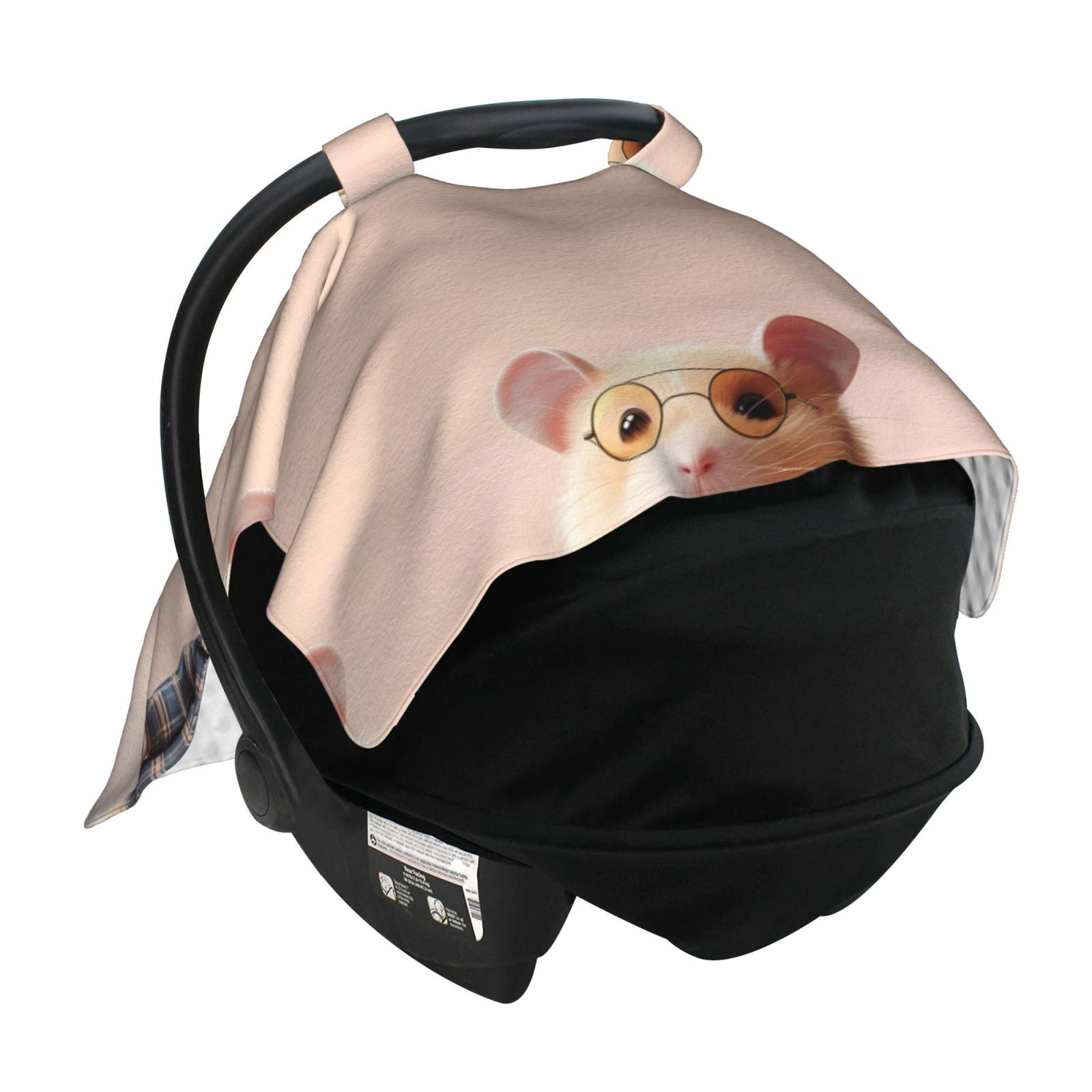 Car Seat Cover Baby - Cute Mouse In Glasses Breathable Infant Car Seat Cover for Baby Carseat, Lightweight Comfort Baby Essentials Must Haves Newborn Stuff for Girl Boy