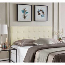 Jessenia Tufted Upholstered Headboard, Height Adjustable Queen Size Headboard, Bed Backboard Padded Premium Fabric Headboard- Cream