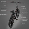thumbnail image 5 of Folding Electric Bike, iRerts Portable Adults Electric Bikes for Women Men, 3 Riding Modes Electric Folding Bike, Electric Bicycle with 500W Motor, 20" Fat Tire, Adult Bike for On Duty/Off Duty, Black, 5 of 11