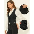 thumbnail image 2 of DARING DIVA Women's Button Up Steampunk Jacquard Sleeveless Suit Vest XS Black, 2 of 6