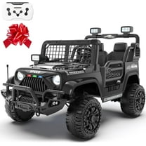 24V Ride on Toys for Big Kids, 2 Seater Ride on Cars w/Remote Control, 21" Spacious Seat, 2WD/4WD Switchable, Spring Suspension, Story, Bluetooth, LED, Electric Vehicle for Boy Girl(Black)